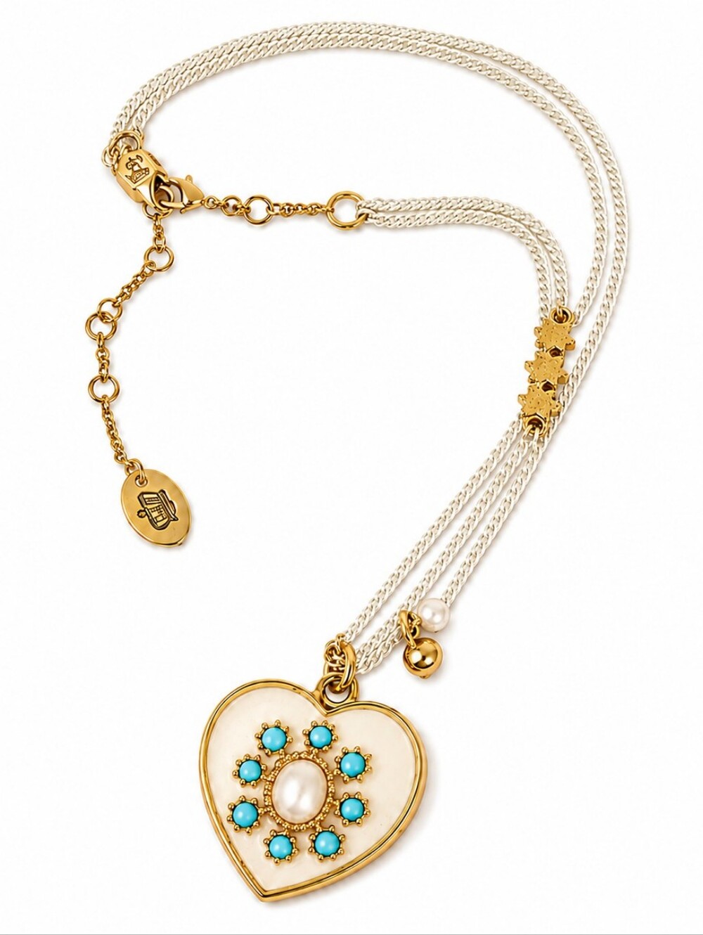 Vintage Juicy Couture Turquoise Heart Pendant Necklace